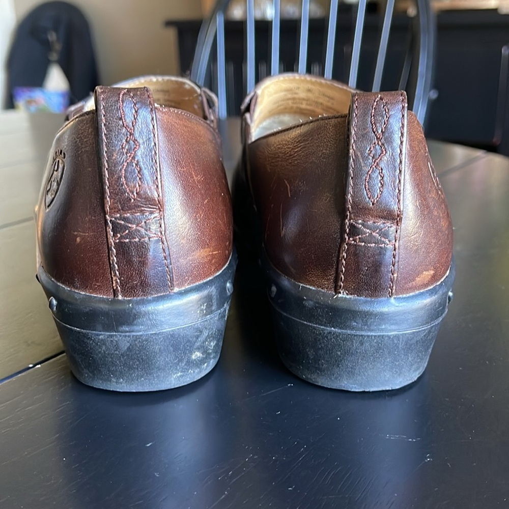 ARIAT Paddock Women's Size 7.5 Brown Leather Comfort Sport Clog Ankle Shoes - Picture 3 of 6